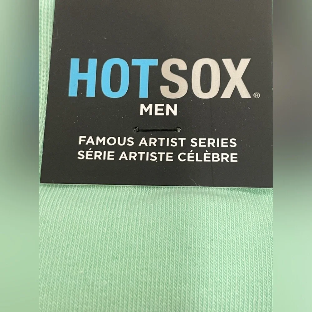 Hot Sox Mona Lisa‎ Artist Series Socks Mint Green Mens 10-13 Cotton Nylon Blend